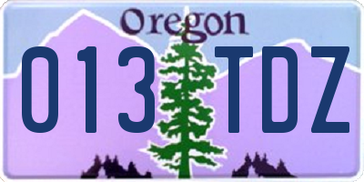 OR license plate 013TDZ