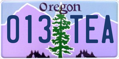OR license plate 013TEA