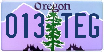 OR license plate 013TEG