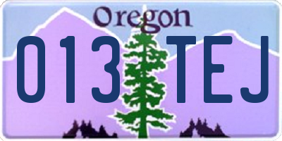 OR license plate 013TEJ