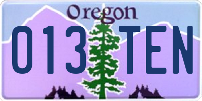 OR license plate 013TEN
