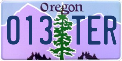 OR license plate 013TER