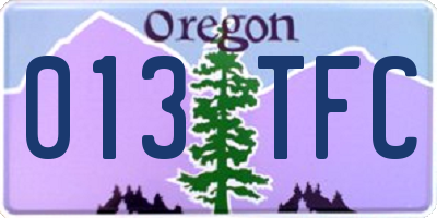 OR license plate 013TFC