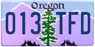OR license plate 013TFD