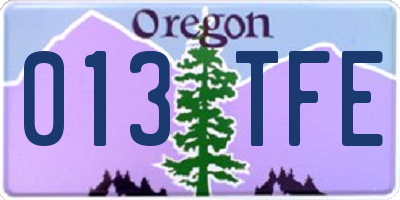 OR license plate 013TFE