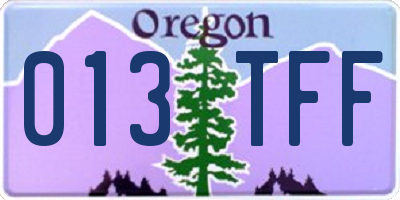 OR license plate 013TFF