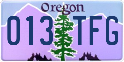 OR license plate 013TFG