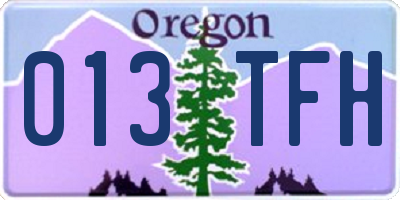 OR license plate 013TFH