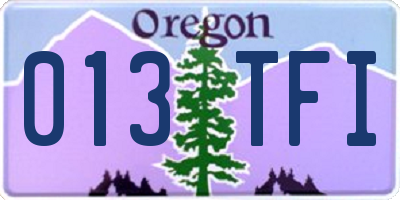 OR license plate 013TFI