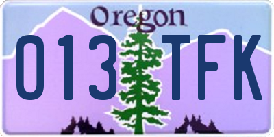 OR license plate 013TFK