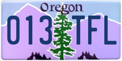 OR license plate 013TFL