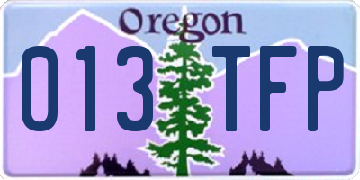 OR license plate 013TFP