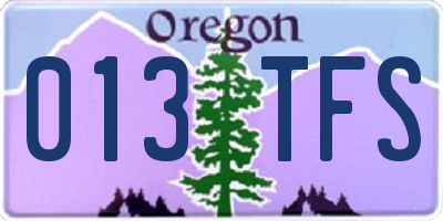 OR license plate 013TFS