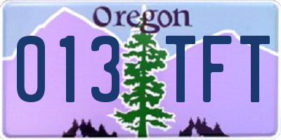 OR license plate 013TFT