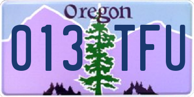 OR license plate 013TFU