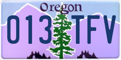 OR license plate 013TFV