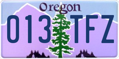 OR license plate 013TFZ