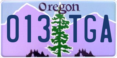 OR license plate 013TGA