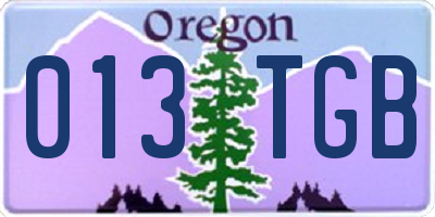 OR license plate 013TGB
