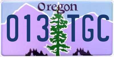 OR license plate 013TGC