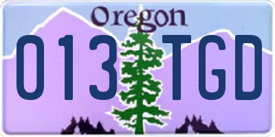 OR license plate 013TGD