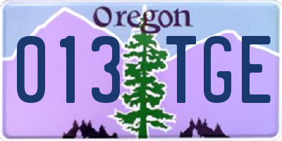 OR license plate 013TGE