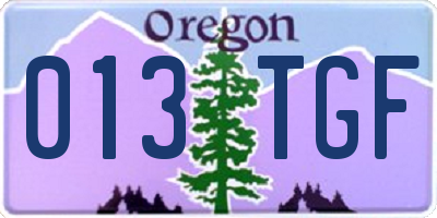 OR license plate 013TGF