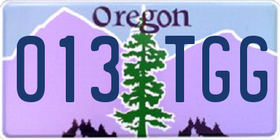 OR license plate 013TGG