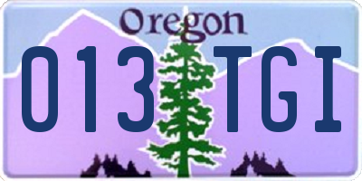 OR license plate 013TGI