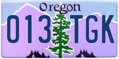 OR license plate 013TGK