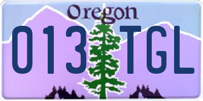 OR license plate 013TGL