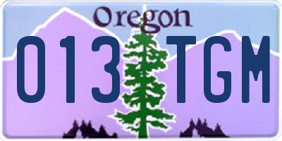 OR license plate 013TGM
