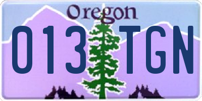 OR license plate 013TGN