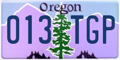 OR license plate 013TGP