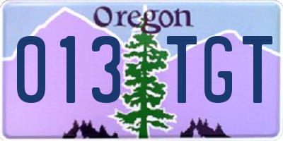 OR license plate 013TGT