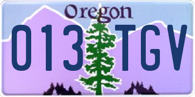 OR license plate 013TGV