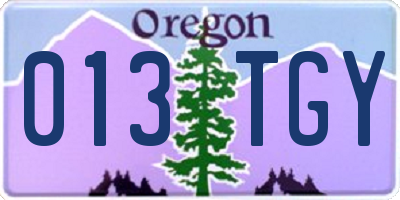 OR license plate 013TGY