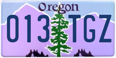 OR license plate 013TGZ