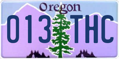 OR license plate 013THC