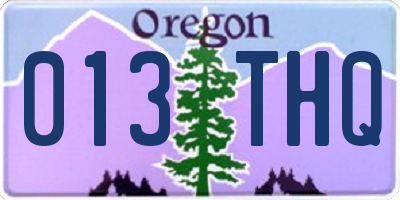 OR license plate 013THQ