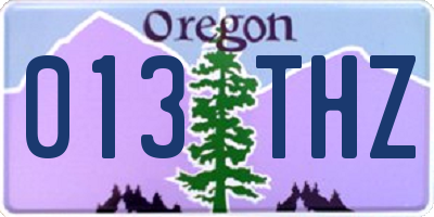 OR license plate 013THZ