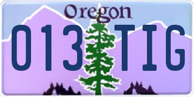 OR license plate 013TIG