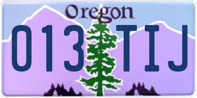 OR license plate 013TIJ