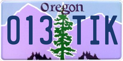 OR license plate 013TIK