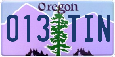 OR license plate 013TIN