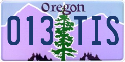 OR license plate 013TIS