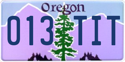 OR license plate 013TIT