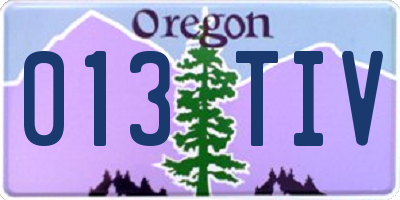 OR license plate 013TIV