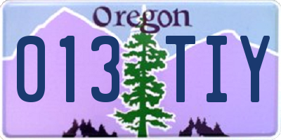 OR license plate 013TIY