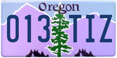 OR license plate 013TIZ